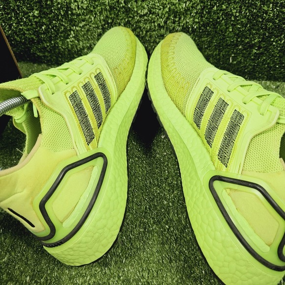 Adidas Ultraboost 20 Neon Signal Green Athletic Running Sneakers Mens 8.5 - Picture 5 of 8